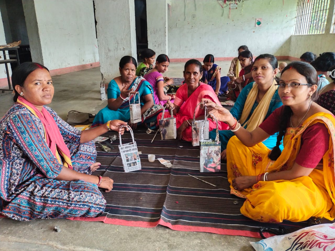 Women with Handmade Paper Bags